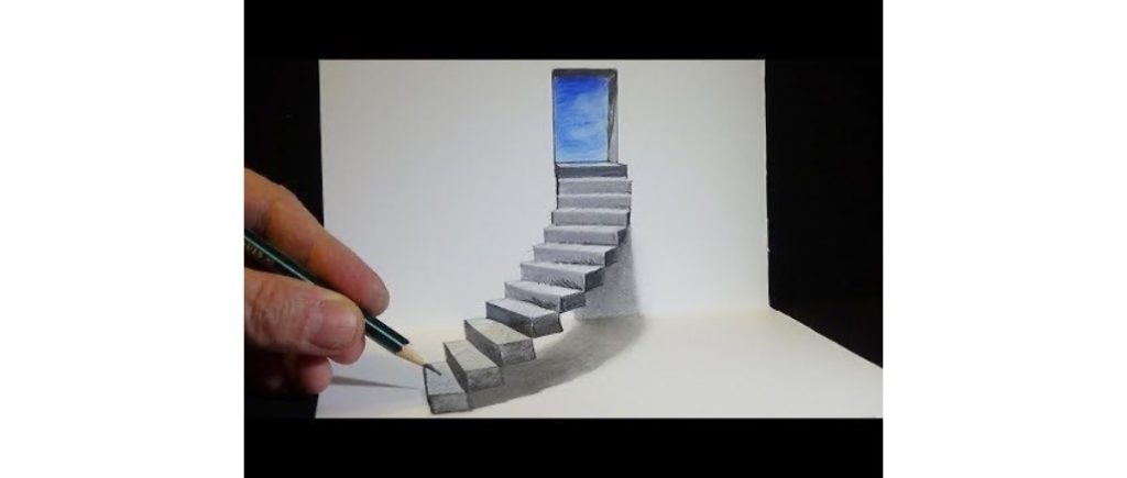  Cómo dibujar la ilusión óptica de la escalera